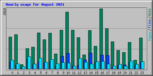 Hourly usage for August 2021