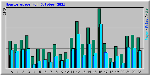 Hourly usage for October 2021