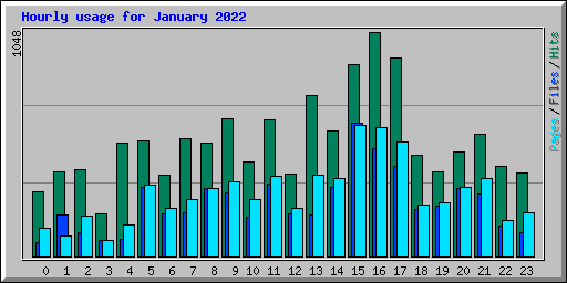 Hourly usage for January 2022