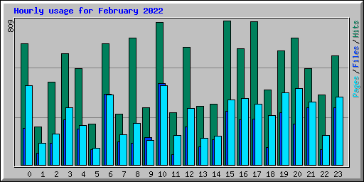 Hourly usage for February 2022